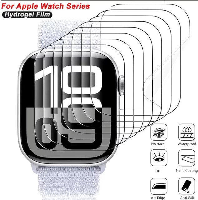 Transparentes Hydrogel Displayschutzfolie für Apple Watch Serie 10 (42 mm, 46 mm) und Apple Watch Ultra 1 & 2 (44 mm, 45 mm, 49 mm) - Bild 1