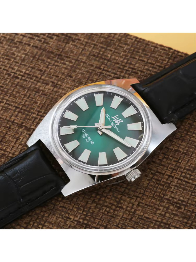 HEIMDALLR Analoguhr, Handaufzug, Edelstahl, 36 mm, Leder, Herren, Grün - Bild 7