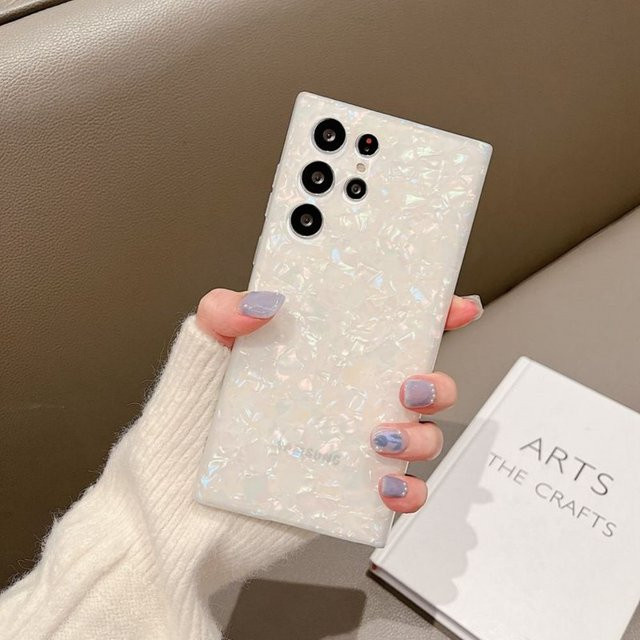 Stoßfeste Samsung Schutzhülle mit Glitzer-Shell-Marmor-Design in Multicolour für S26 Ultra S25 S24 S23 S22 Plus S21 S20 FE - Bild 1