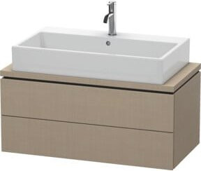 Duravit Waschtischunterschrank Compact L-Cube mit 2 Schubkästen, Weiß, B: 92 cm, T: 47,7 cm, H: 40 cm - Bild 1