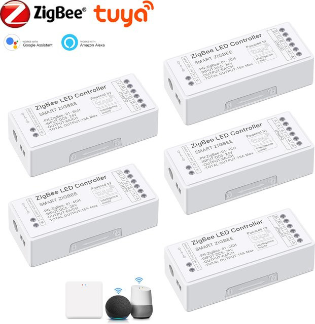 Tuya Zigbee 3.0 Smart LED Streifen Controller Rybakov RGBW Dimmer für Smart Life App und Sprachsteuerung DC5-24V - Bild 1