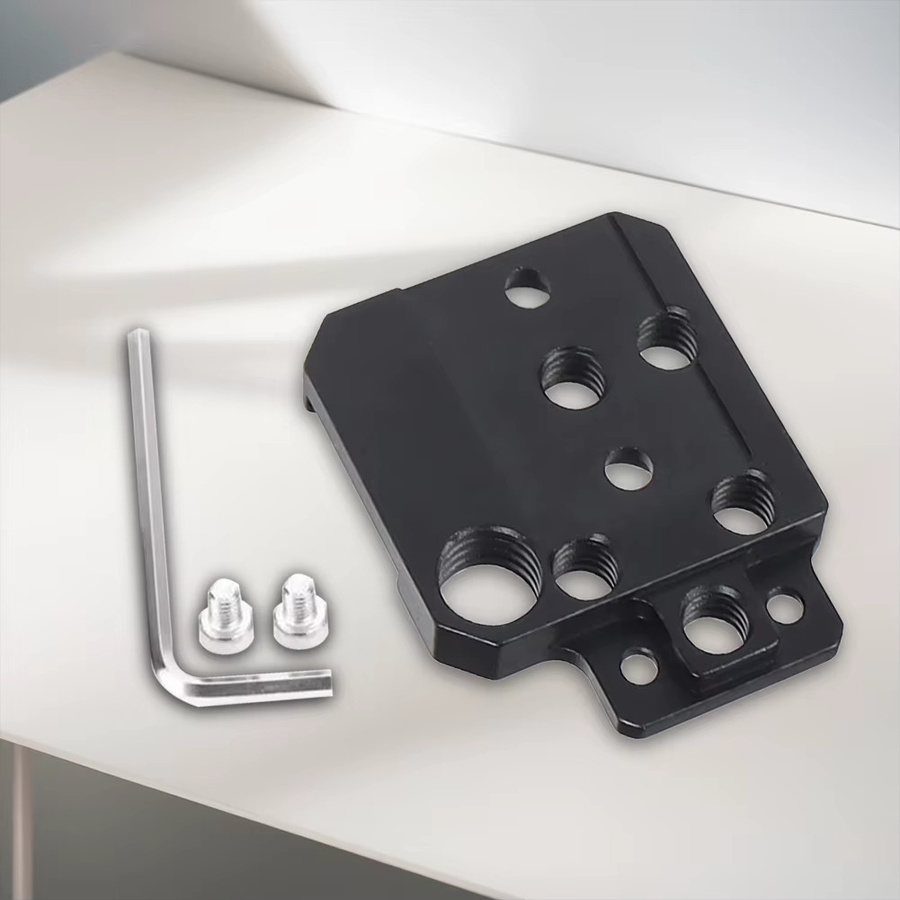 ALLOYSEED Gimbal-Montageplatte in Schwarz als Kamera-Gimbal-Halterung und Adapter für Mikrofon oder Licht, kompatibel mit DJI Ronin RS3, RS2, RSC2, SC und S - Bild 2