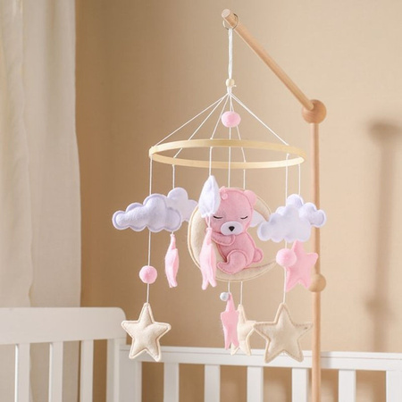 Baby Mobile mit Bären aus Filz und Holz für die Krippe, mehrfarbiges Spielzeug zum Aufhängen