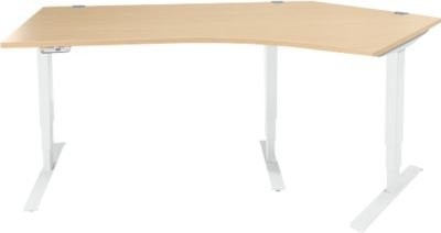 Schäfer Shop Genius Winkelschreibtisch AERO FLEX elektrisch höhenverstellbar Ahorn/weiß mit Memorypanel B: 216,5 cm - Bild 1