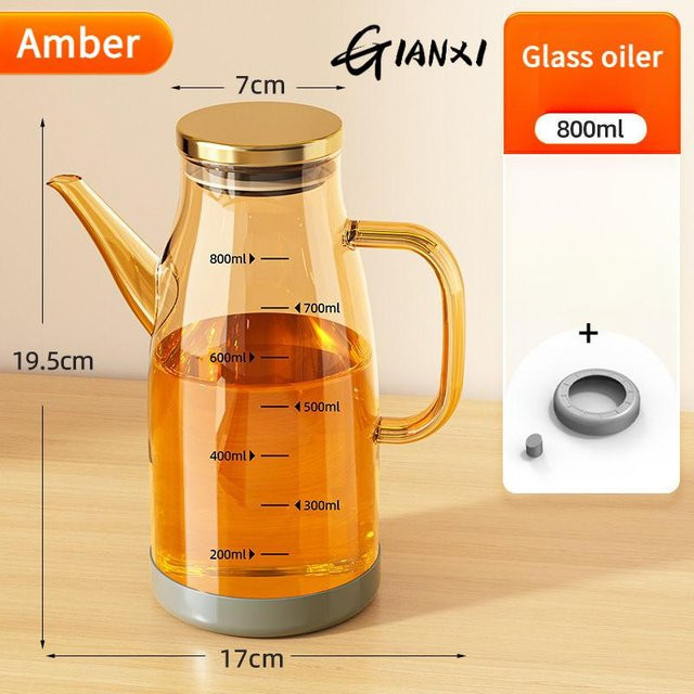 GIANXI Kochölflasche aus Glas in Beige und Braun, auslaufsichere Gewürzflasche mit großem Fassungsvermögen - Bild 1