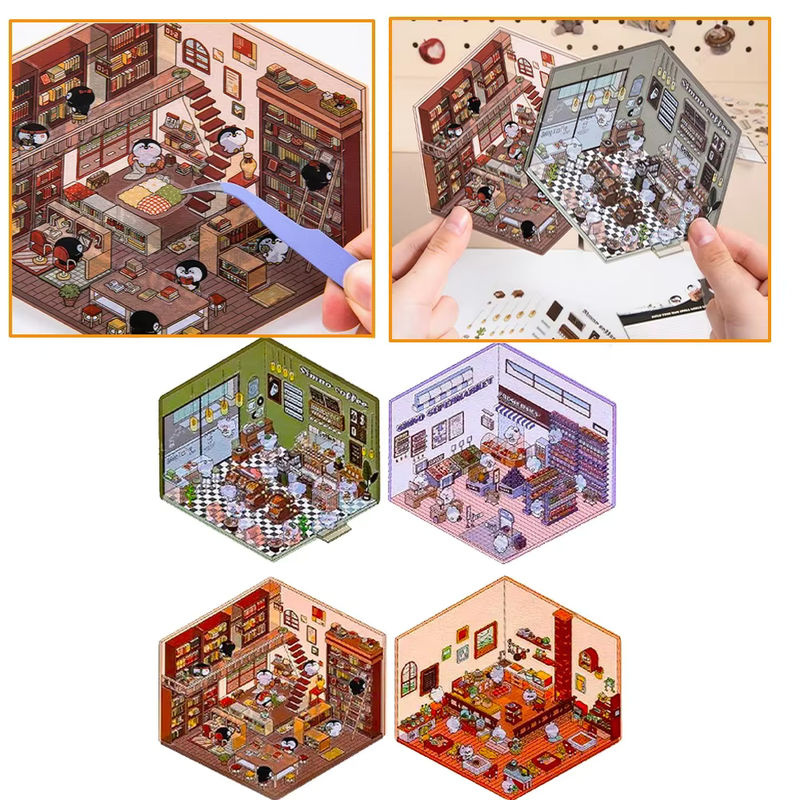 Bunte 3D DIY Cartoon Aufkleber für Kinder zum Gestalten von Landschaften und Taschen als kreatives Geschenk - Bild 6