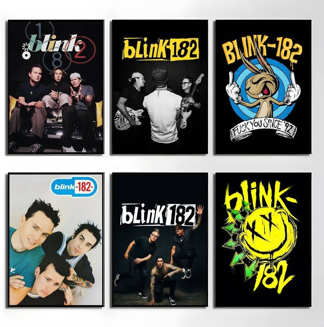 B-Blink 182 Poster Aufkleber Wasserdichte Wandkunst für Wohnzimmer und Schlafzimmer, Mehrfarbig - Bild 1