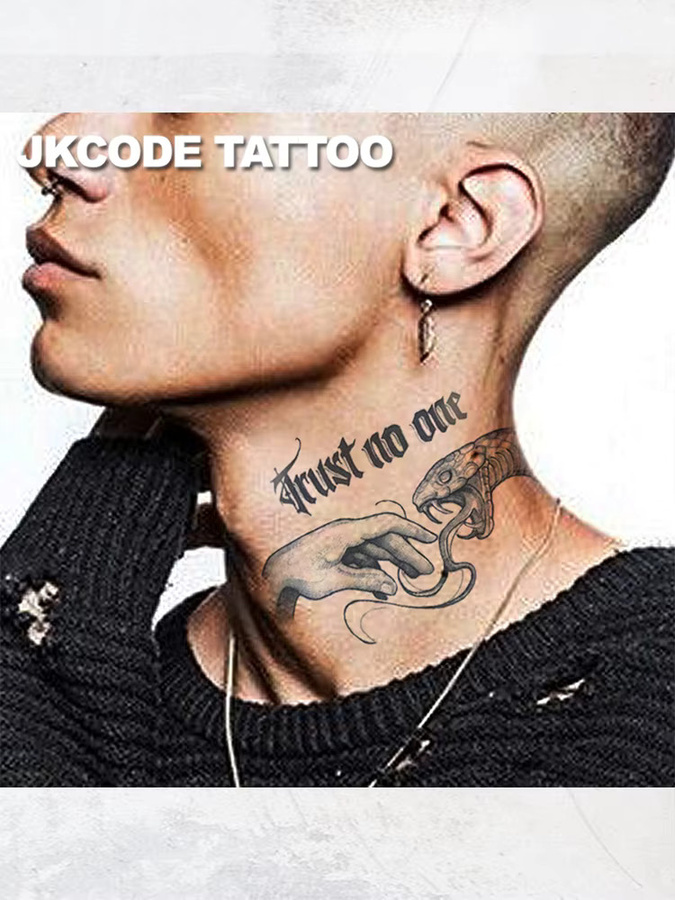 JKCODE TATTOO Temporäre Hals- und Hand-Tattoo-Aufkleber, Viper und I - Bild 6