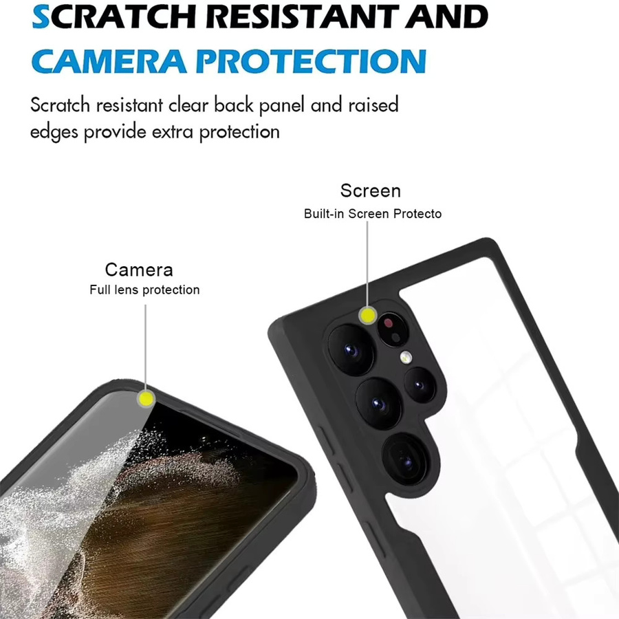 Funda 360 Ganzkörper-Silikon-Handyhülle für Samsung Galaxy S24 Ultra, S24, S23, S22, S21 FE Plus Ultra in Schwarz - Bild 2