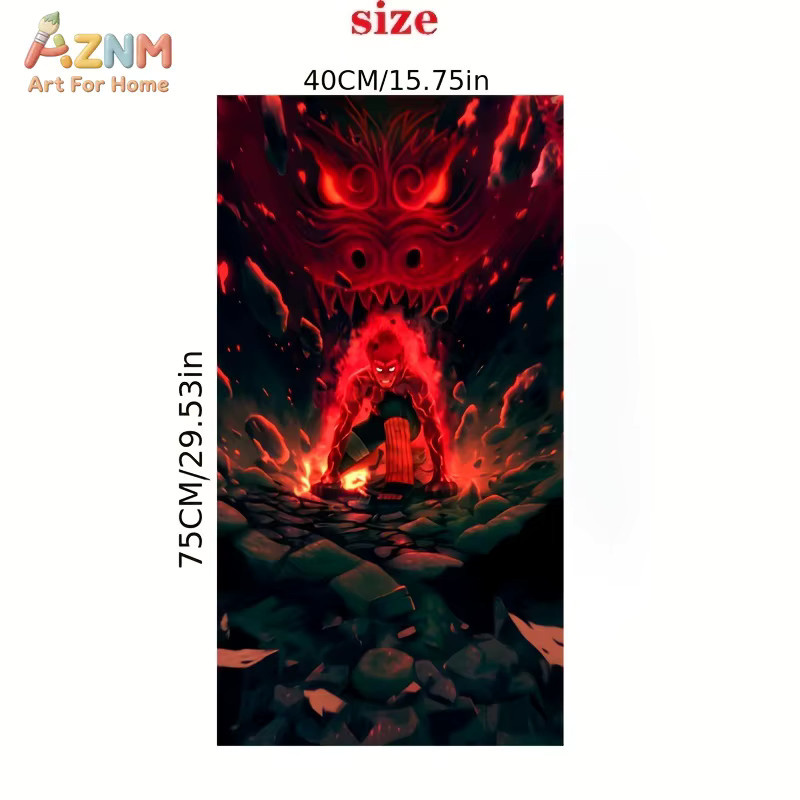 Kayou Naruto Anime Wandkunstdruck Might Guy Eight Gates Red Dragon Leinwandposter - Bild 2