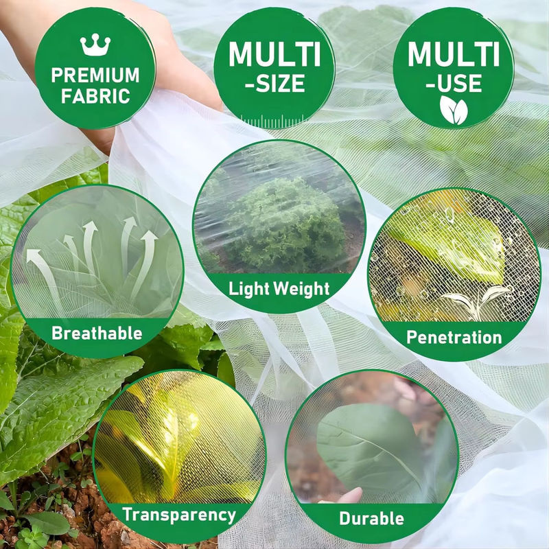 Insektenschutznetz für Garten, Gemüse, Blumen und Obst in Weiß zur Schädlingsbekämpfung und als Gewächshaus-Schutznetz - Bild 4
