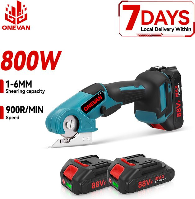ONEVAN Akku-Elektrische Schere 800W Multifunktionale Hand-Stoffschere für Leder und Textilien Kompatibel mit Makita Akku - Bild 1