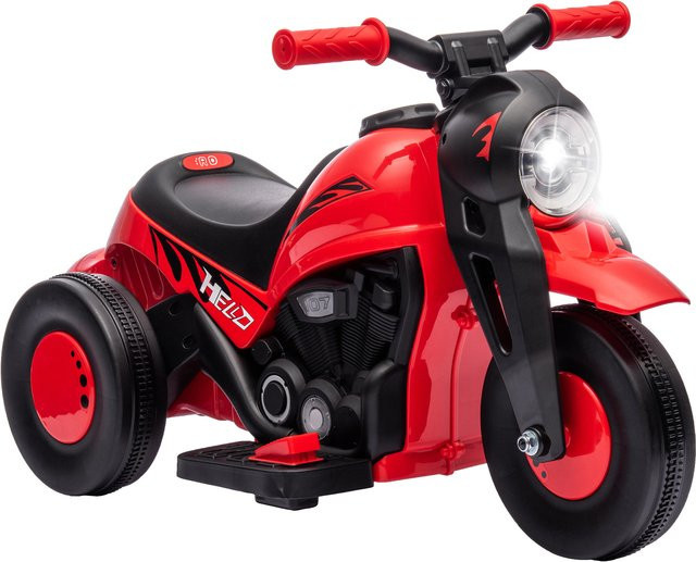 AIYAPLAY Elektro Kindermotorrad, 6V, mit Seifenblasenmaschine, Musik, Scheinwerfer, Rot, ab 2 Jahre - Bild 1