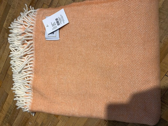 Wohndecke RELAX von STOECKEL & GRIMMLER mit Fransen in Gelb und Orange, gewebt mit Baumwolle und Polyester, B/T: 140 x 200 cm - Bild 1