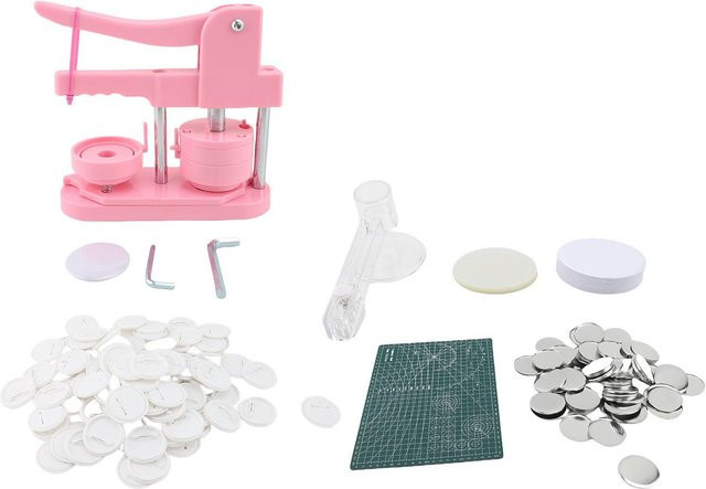 ZuiyouBeauty1 Knopferstellmaschine für runde Pin-Kits und Abzeichen in Pink - Bild 1