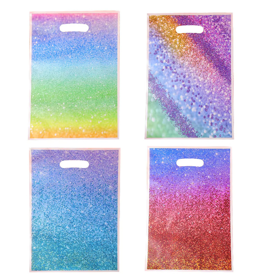 Glänzende Galaxy Party Geschenktüten aus Kunststoff mit Sternen-Farbverlauf in Multicolour - Bild 2