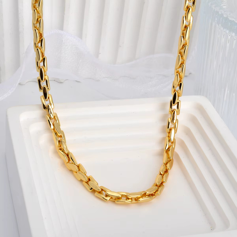 Halskette kubanische Glieder, Gold, Unisex - Bild 4