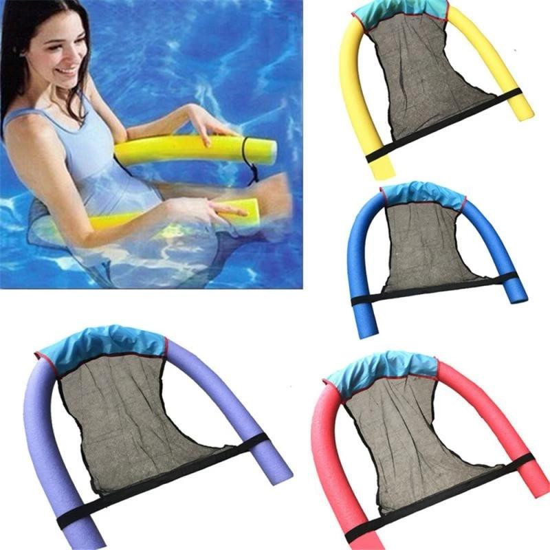 Allbestart Aufblasbare Wasserhängematte aus Nylon, faltbare Luftmatratze als Schwimmstuhl für Pool und Strand, Mehrfarbig - Bild 3