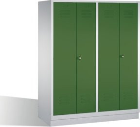 C+P Doppelspind Classic auf Sockel mit 4 Abteilen, Front Resedagrün und Korpus Lichtgrau, H: 180 cm, B: 159 cm, T: 50 cm - Bild 1
