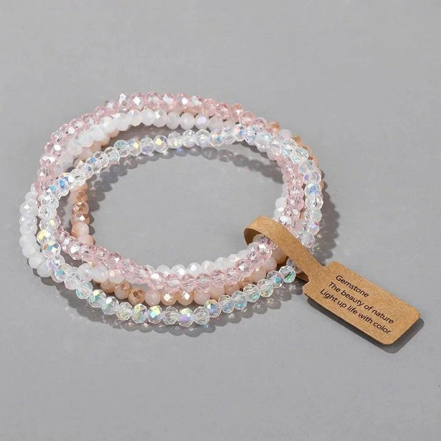 4-teiliges Armband Set, Glasperlen, Mehrfarbig, Damen - Bild 1