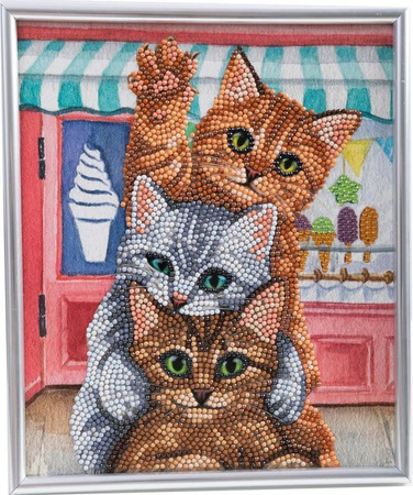 Craft Buddy Diamond Painting Picture Frame Crystal Art Kittens Set