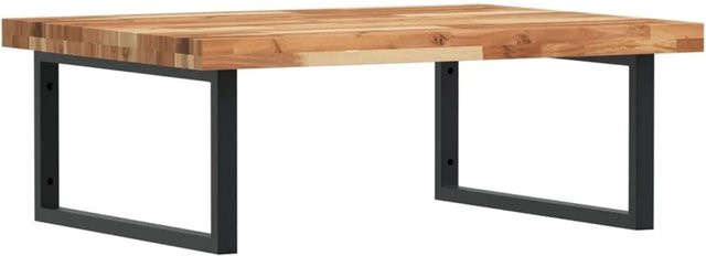 vidaXL Waschbeckenregal zur Wandmontage aus Stahl und geöltem Akazienholz in Schwarz und Braun - Bild 1