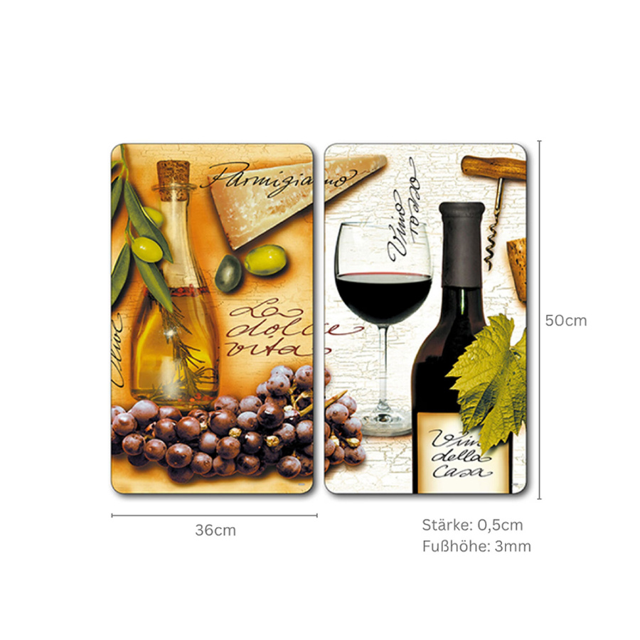 Kesper Multi-Glasschneide- und Herdabdeckplatte Italien, 2er-Set, Multicolor, B/T/H: 30 x 52 x 0,8 cm - Bild 3