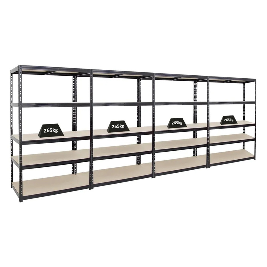 PROREGAL Schwerlastregal Giant Tiger 4er Set, Schwarz, 5-Ebenen, H x B x T: 200 x 120 x 60 cm - Bild 2
