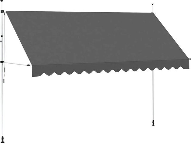 vidaXL Handbetriebene Markise aus Polyester in Anthrazit mit Stahlrahmen, Breite: 400 cm, Ausladung: 120 cm - Bild 1