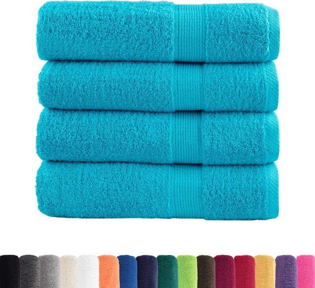 vidaXL Premium-Badetücher SOLUND, 4er-Set, Türkis, Baumwolle, B/H: 100 x 150 cm, 600 g/m² - Bild 1