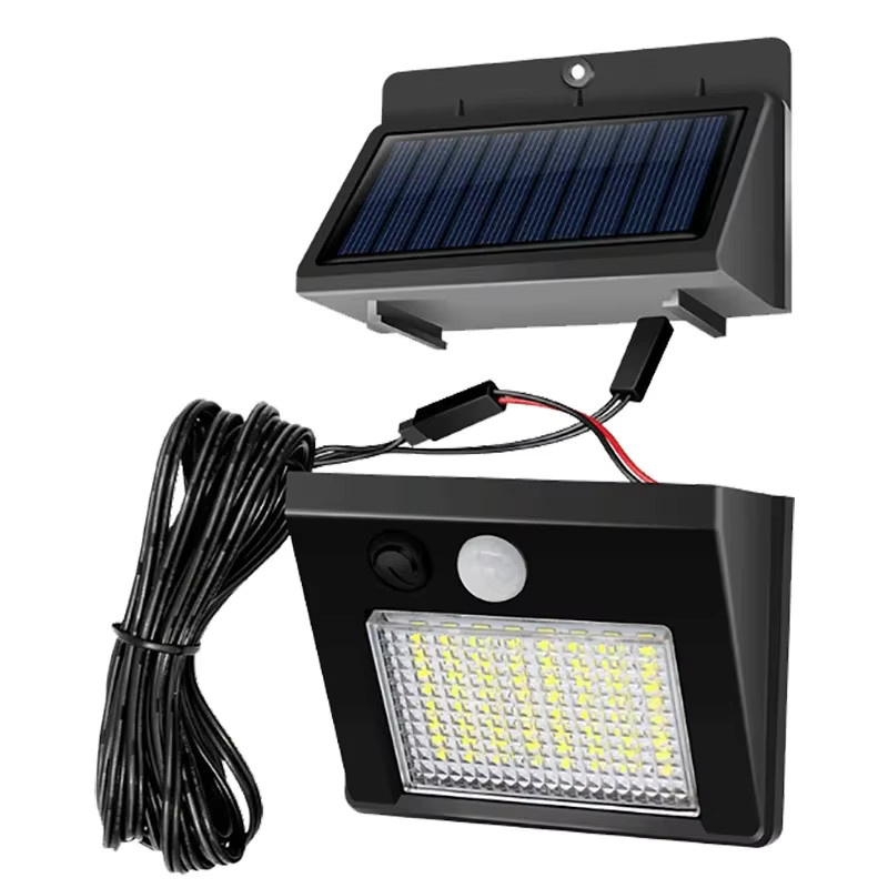 XIWANGFIRE LED Solarleuchte mit PIR-Bewegungssensor, wasserdichte Solar-Wandleuchte für den Außenbereich in Schwarz - Bild 7