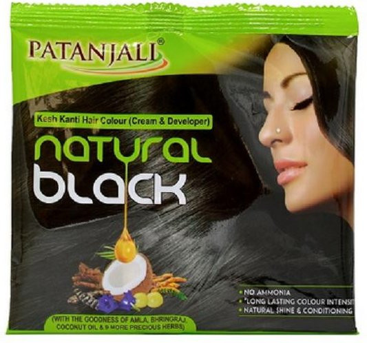 Patanjali Creme Haarfarbe Naturschwarz, 2 Stück, 40g - Bild 1