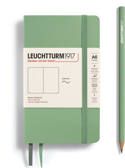 LEUCHTTURM1917 Notizbuch Pocket blanko Softcover A6 Salbei - Bild 1