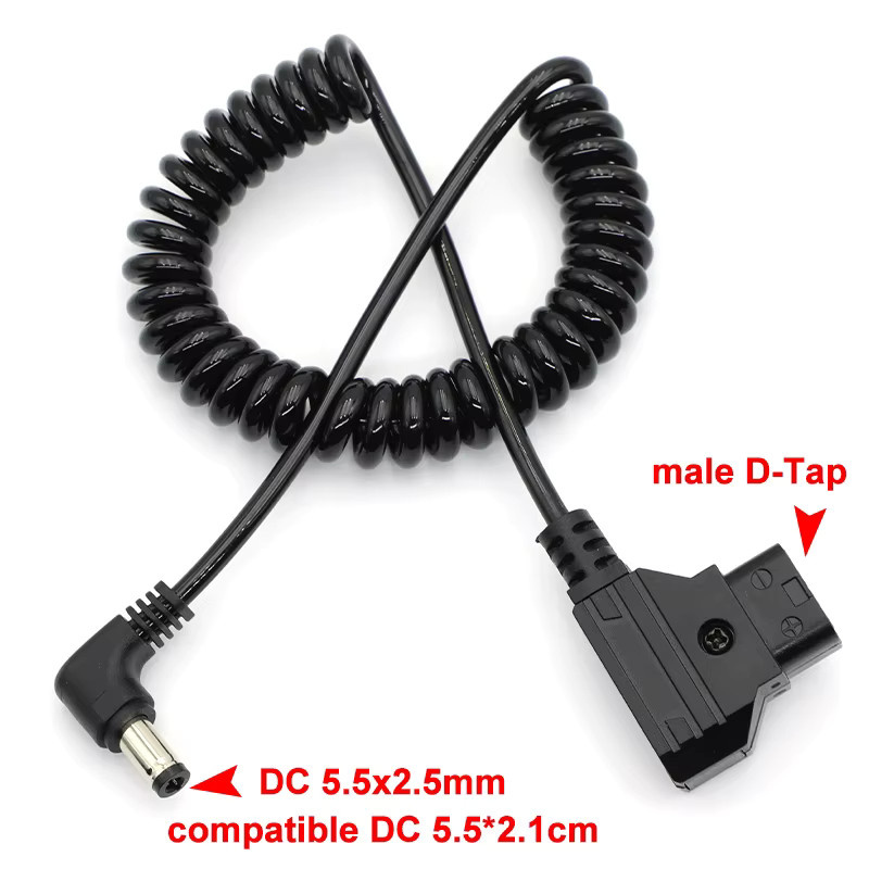 HBXINTAO D-Tap auf DC 5,5 x 2,5 mm Adapterkabel für DC-Monitore und DSLR Rigs, schwarz - Bild 3