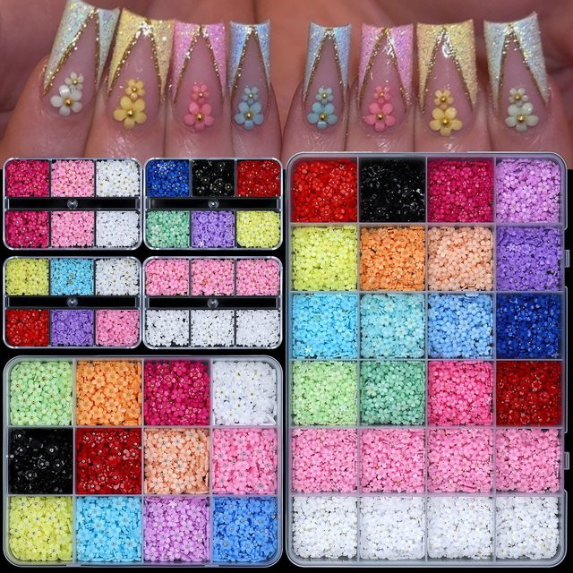 Misscheering Nagelkunst Deko-Set, Harz-Blumen-Charms, Glänzend - Bild 1