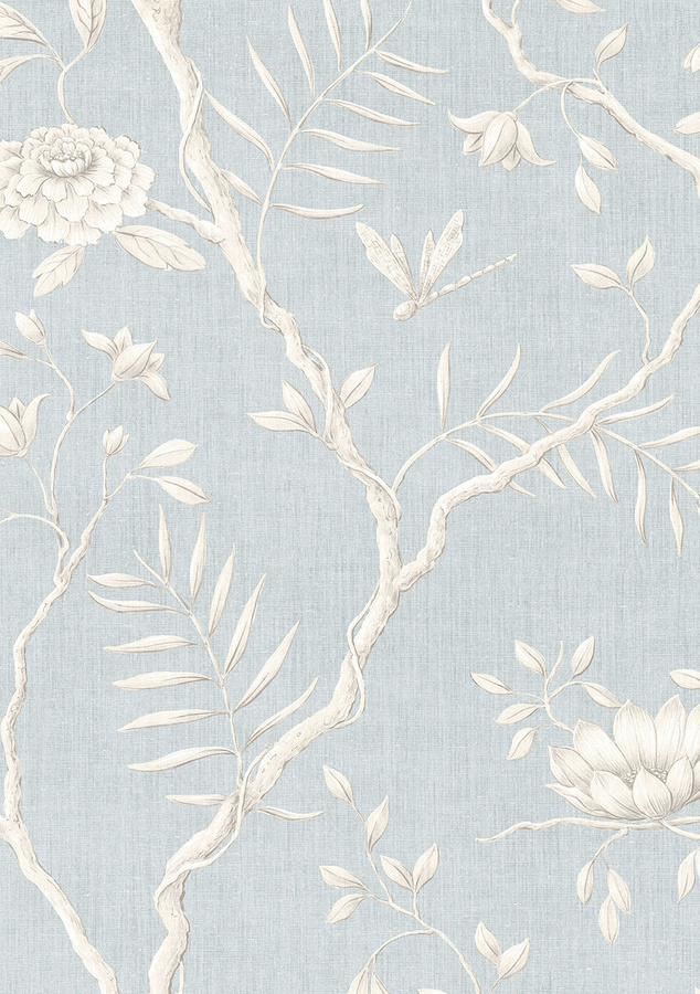 Lewis & Wood Tapete Jasper Peony in Ciel mit floralem Art-Nouveau-Design und botanischem Muster - Bild 1