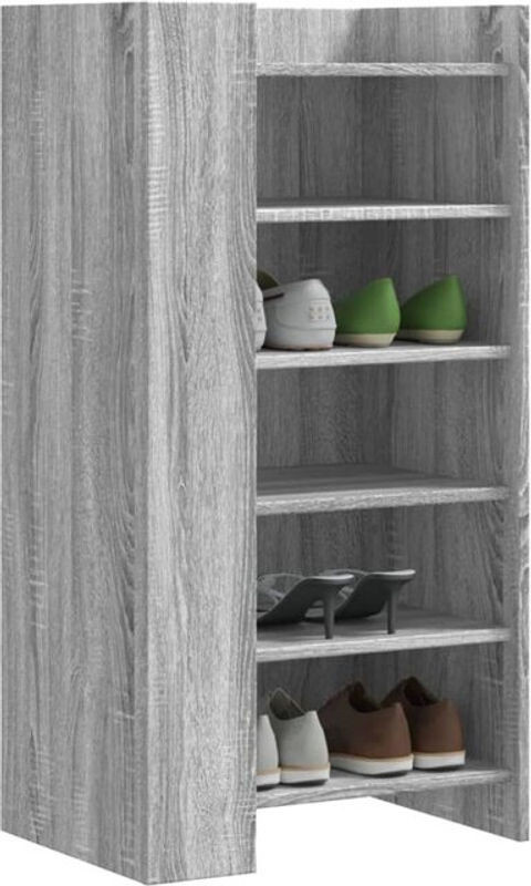Vidaxl Schuhschrank Modern in Grau aus Holzwerkstoff B/T/H: 52 x 37,5 x 100 cm - Bild 1