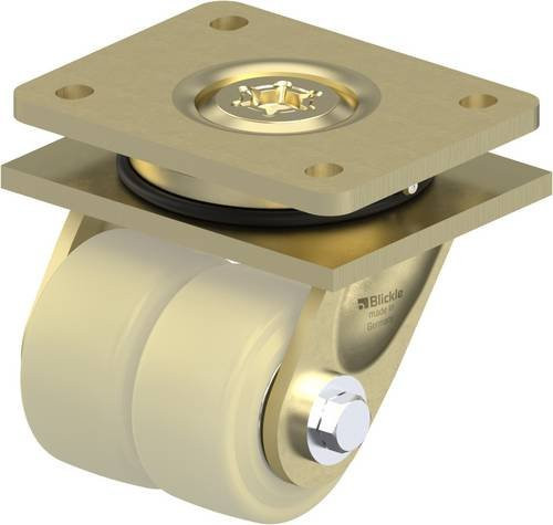 Blickle LSD-GSPO 80K Doppel-Lenkrolle in Beige und Gold mit Kunststoffrad und 80 mm Durchmesser für eine Tragfähigkeit von bis zu 1750 kg - Bild 1