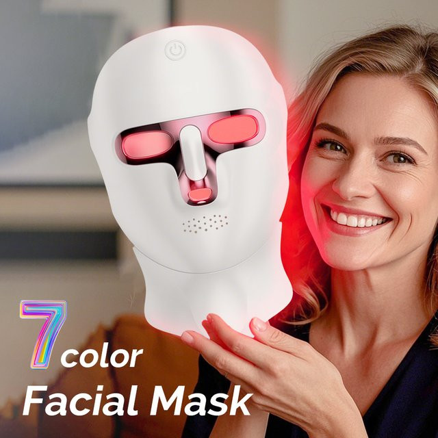 foreverlily LED Gesichtshals Maske, 7-Farben Photon Maske - Bild 1