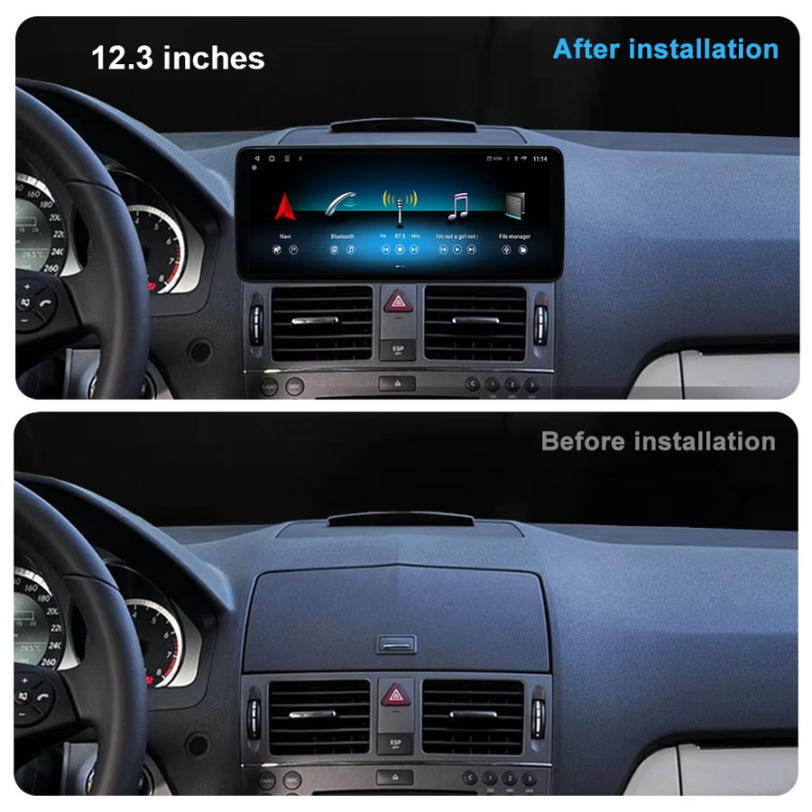 LIARO-NAVI Android 16 Autoradio für Mercedes BENZ C-KLASSE W204 (2007 - 2010) mit kabellosem CarPlay, Touchscreen, 4G und WLAN in Schwarz - Bild 3