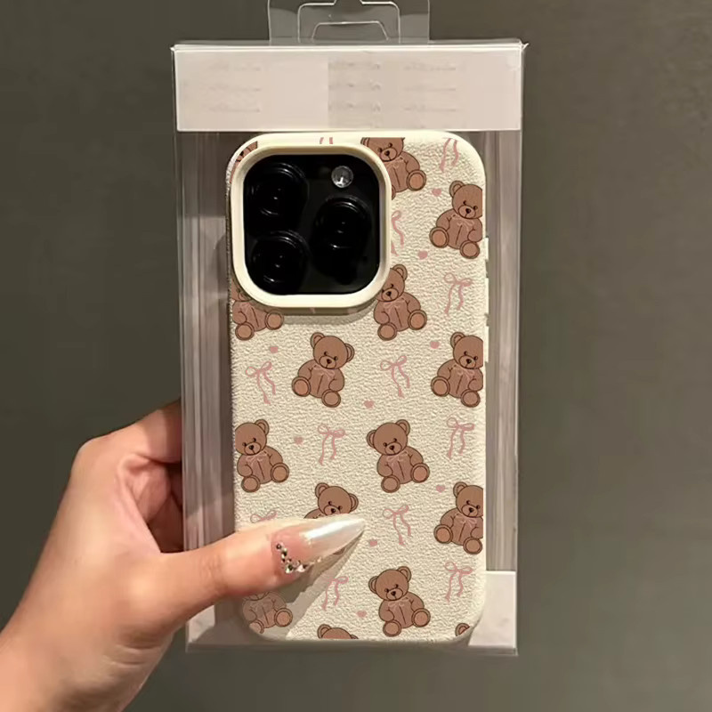 Süße Fliege Bär Lichee Muster Handyhülle für Samsung Galaxy S25 FE S24 Ultra S23 Plus S22 A36 A56 A55 A54 A16 A15 A35 Cover in Weiß und Multicolour - Bild 2