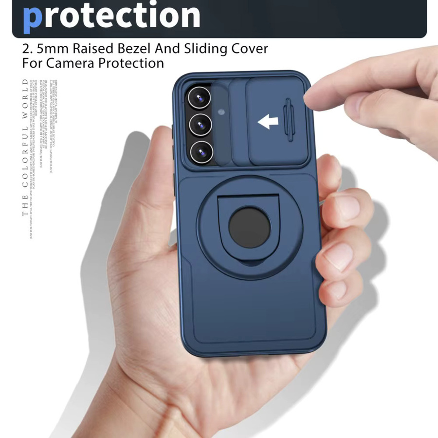 Magnetische Samsung Schutzhülle im Militär-Design mit 360 Grad Panzerung und MagSafe-Kompatibilität für S23 S22 S21 S20 Ultra FE A54 in Schwarz und Blau - Bild 4