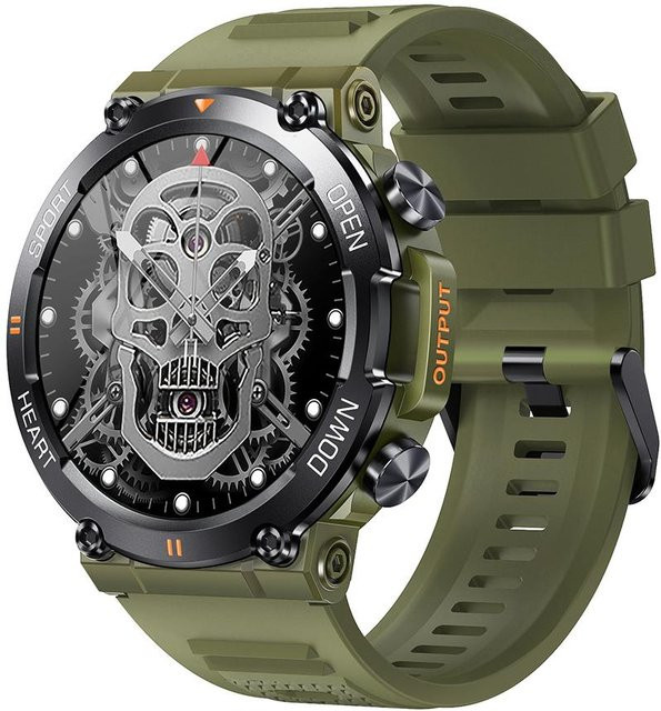 MEVADEN Herren Smartwatch mit 1,39 Zoll Display, Bluetooth Anruffunktion, Herzfrequenzmesser und Sport-Fitness-Tracker, Grün - Bild 1