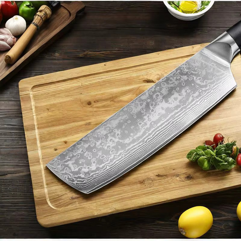 ALLWIN HOUSEWARE W Nakiri Messer aus 67 Schichten Damast-Stahl mit VG10 Kern und ergonomischem G10-Griff, 7 Zoll, Silber - Bild 2