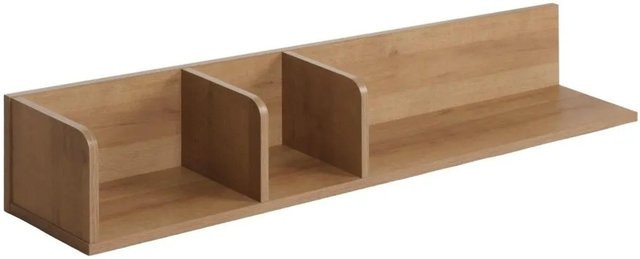 MCW Wandregal M48 aus Mangoholz in Braun mit 3 Fächern, H x B x T: 20 x 120 x 21 cm - Bild 1