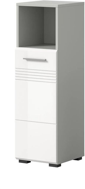 Inn.Furn Badkommode Carlo in Weiß und Grau Hochglanz mit Soft-Close, Breite: 30 cm - Bild 1