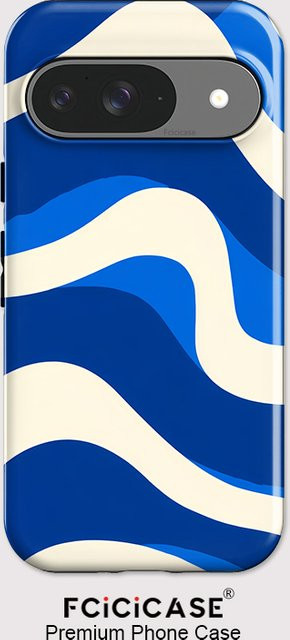 Fcicicase Dual Layer Handyhülle mit Streifenmuster für Google Pixel 8A 8 9 Pro 10A 7A 10 9 Pro XL in Blau - Bild 1