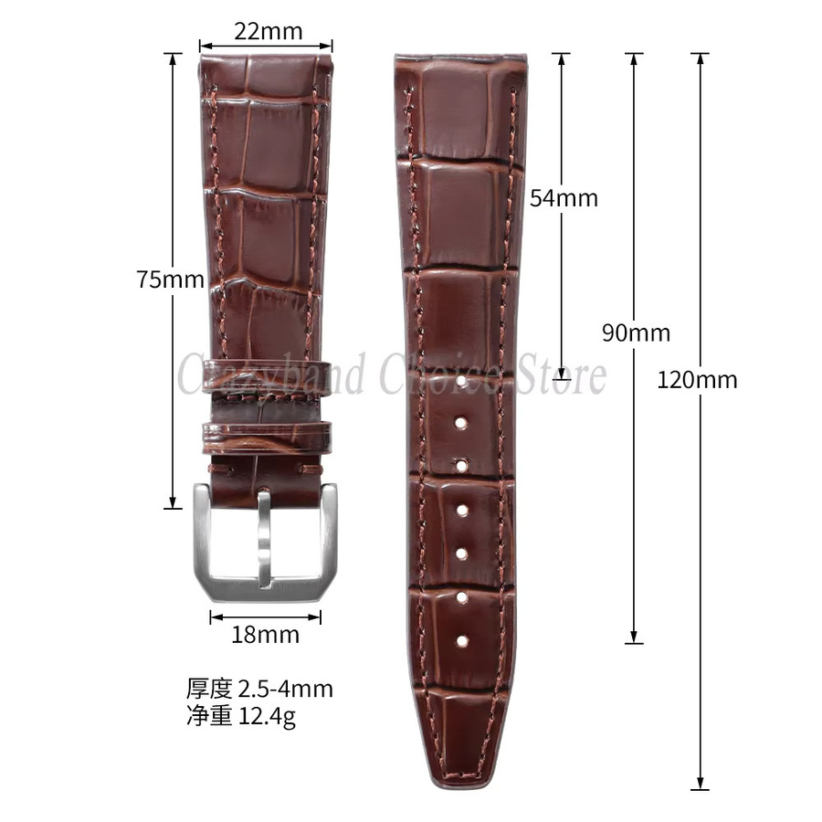 IWC Portofino Uhrenarmband, Leder, Schwarz, 20mm, 22mm - Bild 5