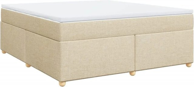 vidaXL Boxspringbett mit Matratze Hybrid-Design aus Stoff in Creme, B/T: 180 x 200 cm - Bild 1