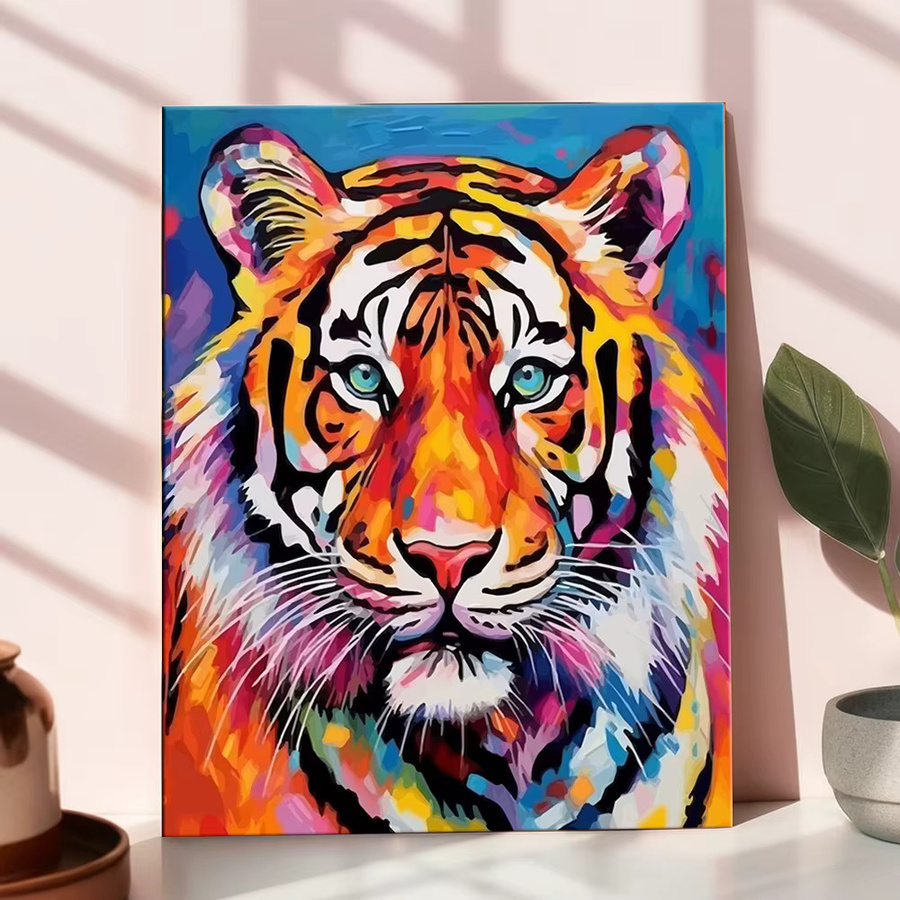 huacan Malen nach Zahlen Kits Bunte Tiger, DIY Digitale Ölgemälde, Set / Bundle - Bild 3